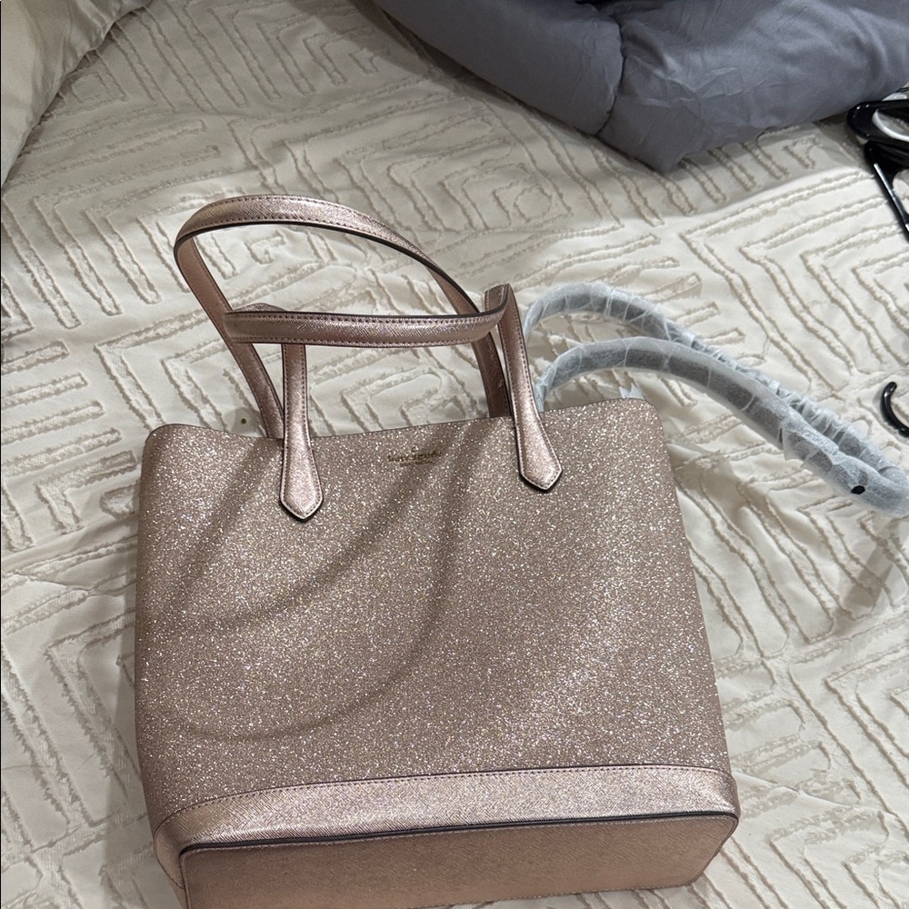 Kate Spade Tinsel Glitter Fabric Tote in Pink - Picture 2 of 7